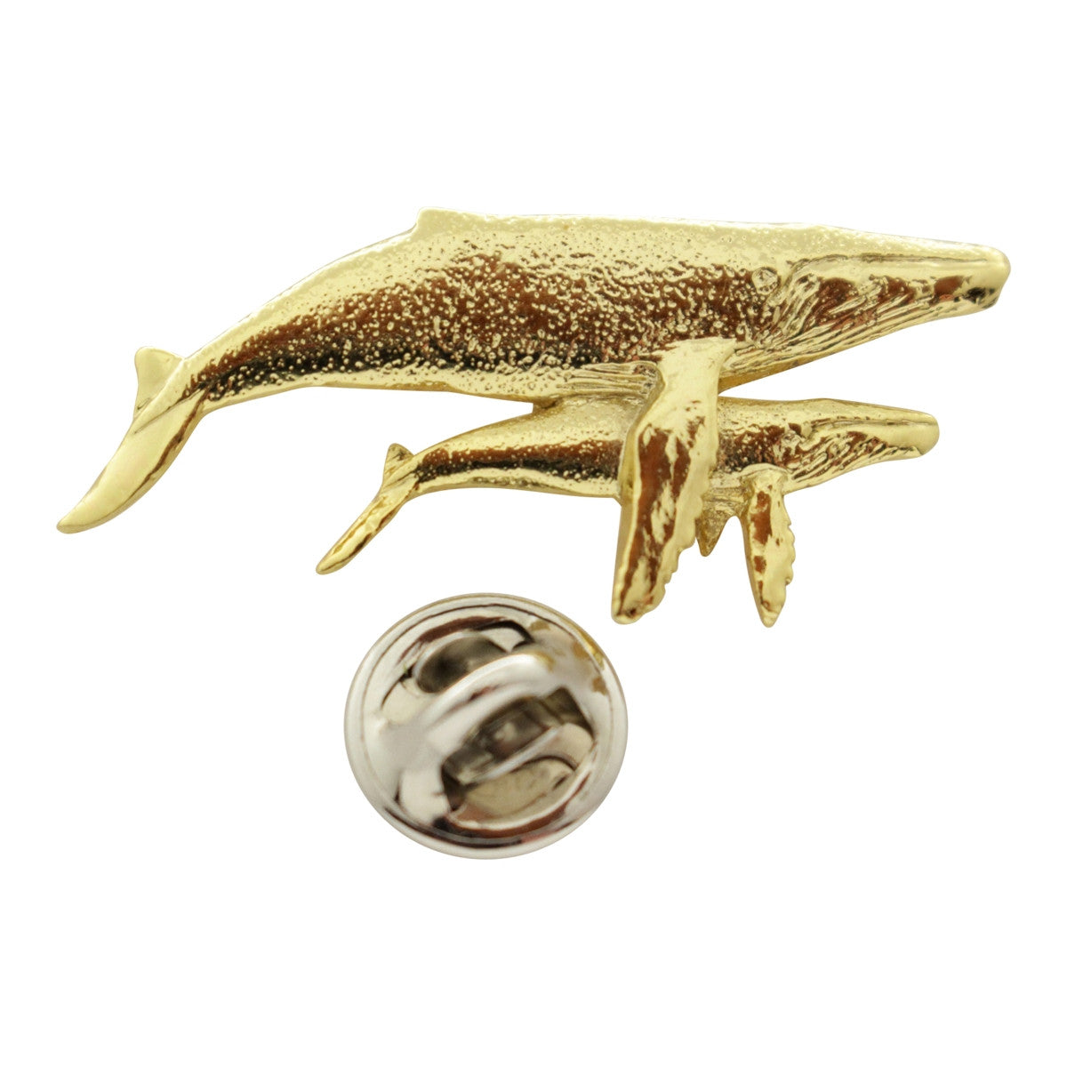 Humpback with Baby Pin ~ 24K Gold ~ Lapel Pin ~ 24K Gold Lapel Pin ~ Sarah's Treats & Treasures